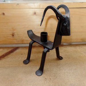 vintage MCM Wrought Iron Billy Goat Candle Holder Sweden